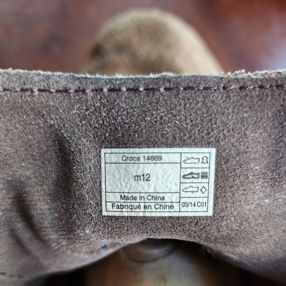 CROCS Thompson Desert Chukka Ankle Boots Men's Brown Leather Lace-up size 12 - Picture 8 of 14